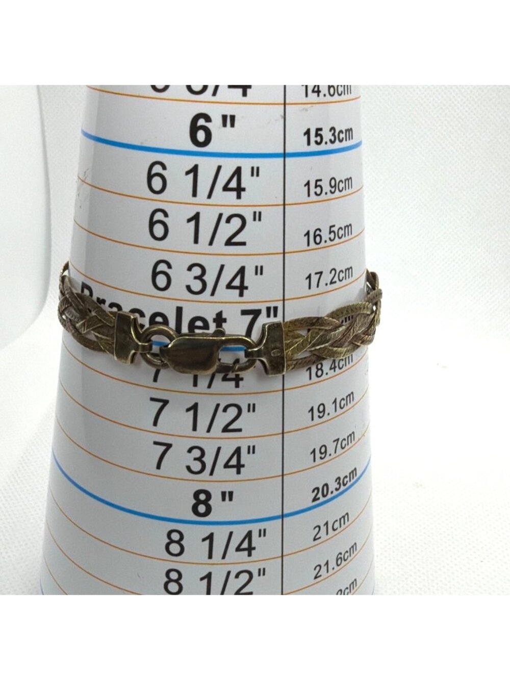 VTG Milor Italy 925 Sterling Silver Tri Color Braided Herringbone Bracelet 7" - Picture 13 of 14